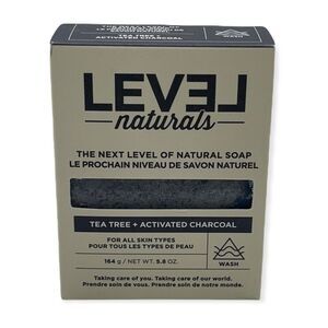 NWT Level Naturals Tea Tree + Activated Charcoal Bar Soap